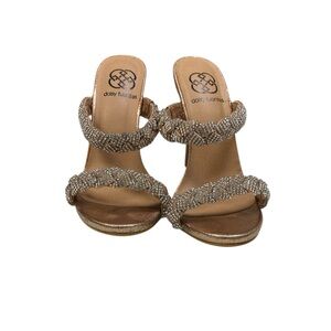 Daisy Fuentes Women's Gold Heeled Sandals